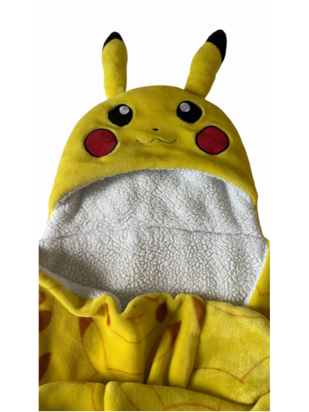 Pokemon Yellow Pikachu Hooded Blanket One Size